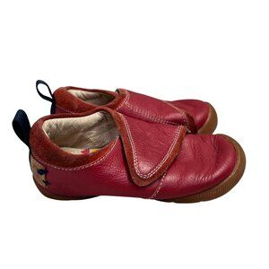 Livie & Luca Leather Walker Shoes size 6 Toddler Red Fold Over Easy On Off Baby